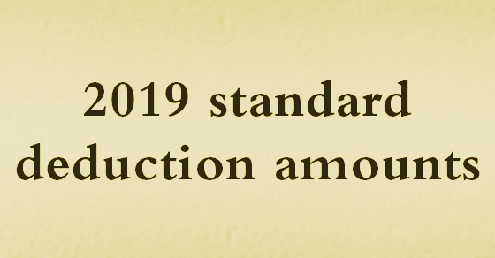 2019 Standard Deduction